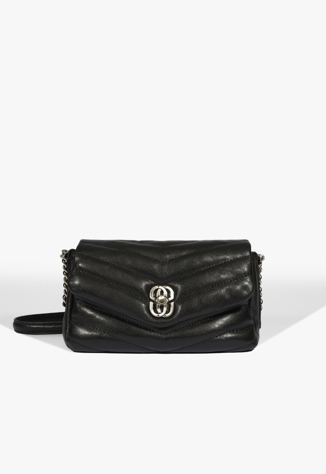 Vista 2 Bolsa Tiracolo Elara Couro Preta | Schutz Preto Preto