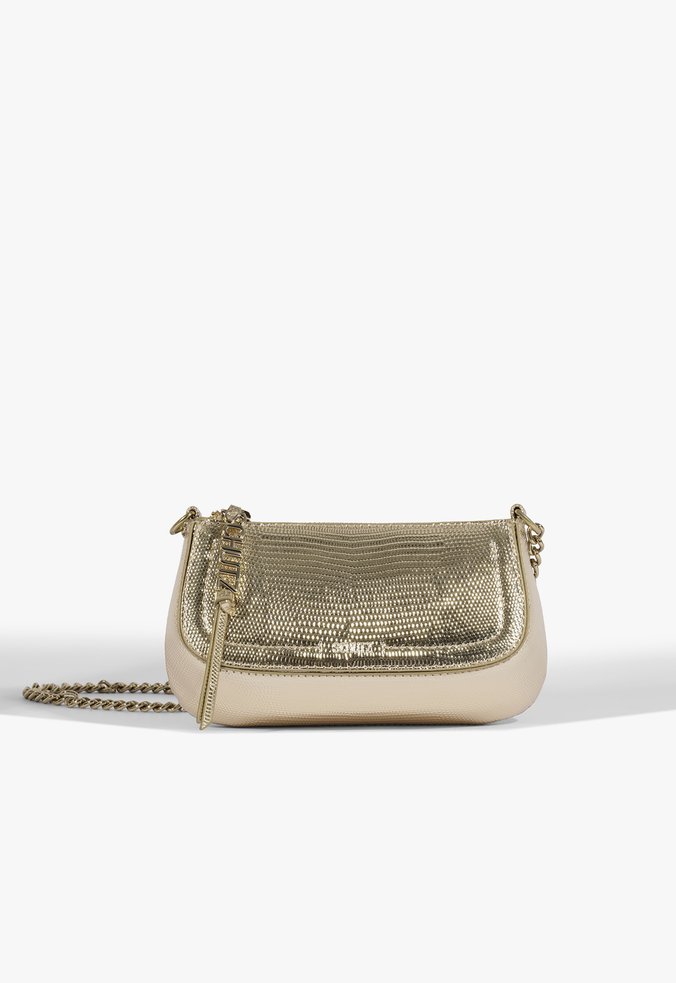 Vista 3 Bolsa Tiracolo Tina Pequena Dourada | Schutz Schutz BR Dourado Schutz BR Dourado