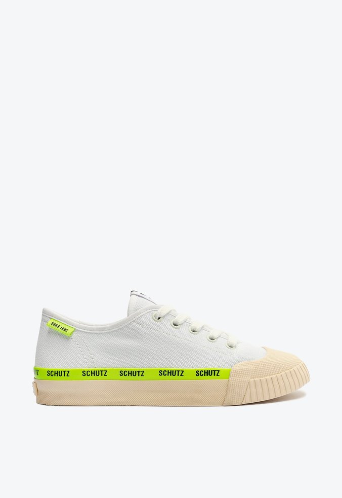 Tênis Smash Schutz Logo Branco e Verde Neon