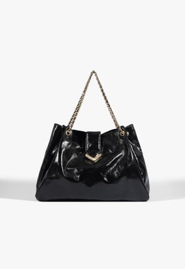 Bolsa Hobo Cloud Média Couro Preta