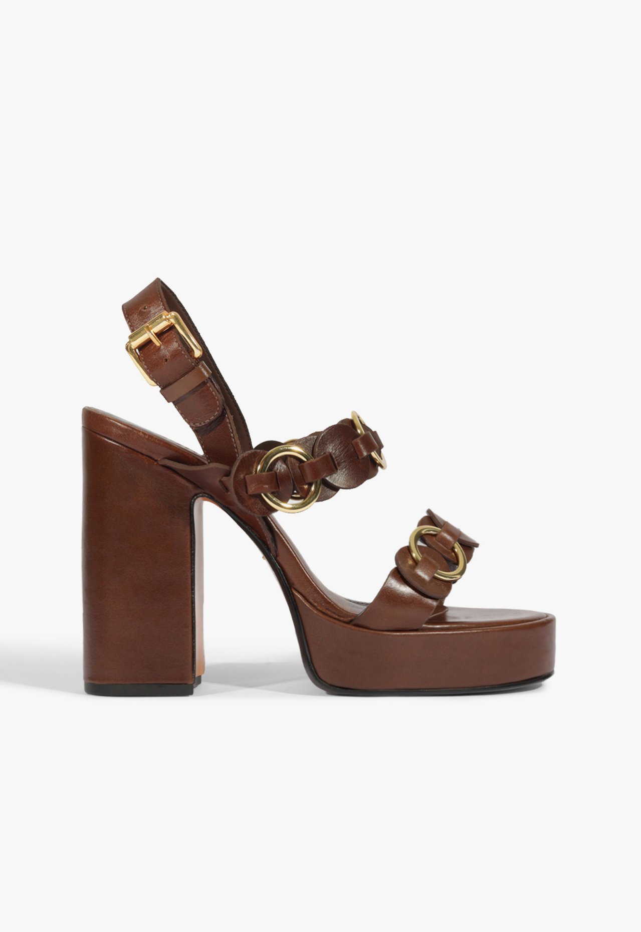 Sandália Plataforma Selina Couro Marrom | Schutz