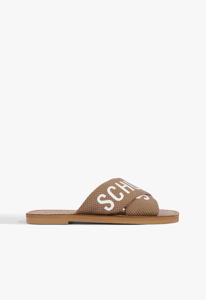 Sandália Rasteira X Schutz Logo Marrom