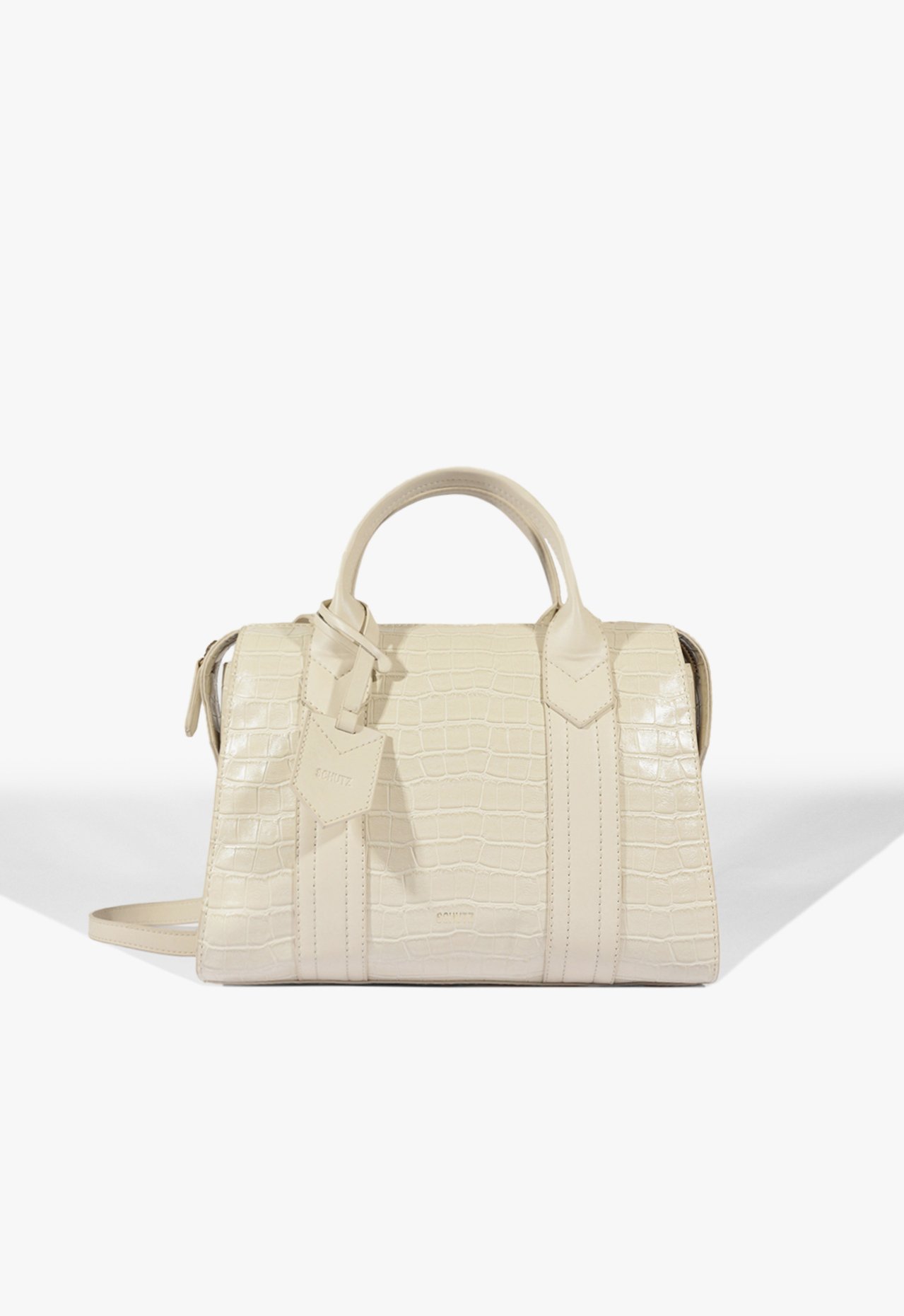 Bolsa Bowling Nay Croco Branca | Schutz