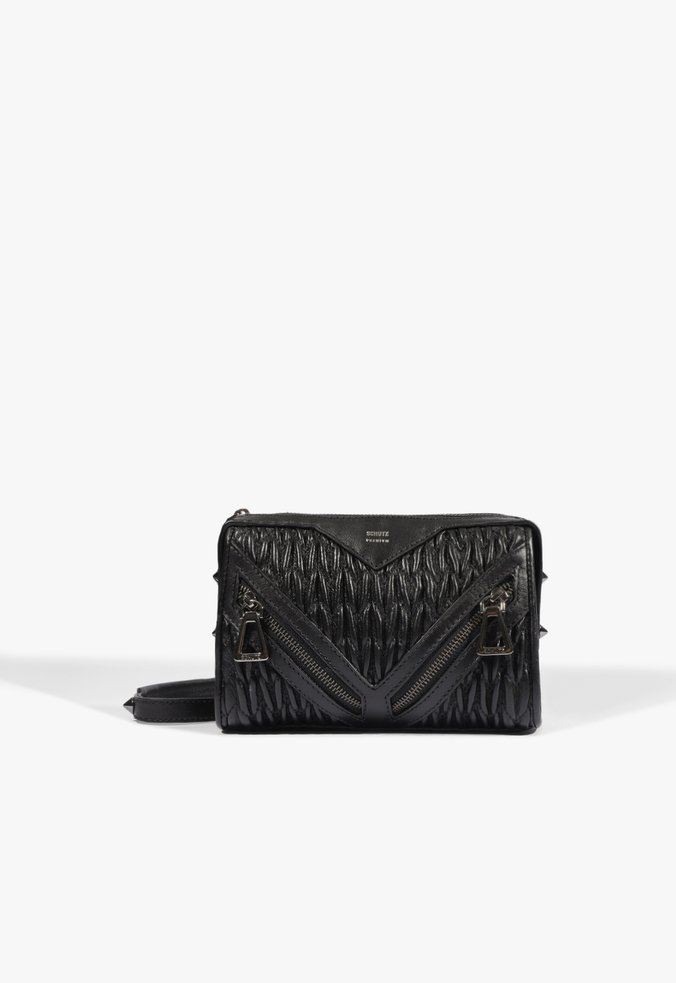 Bolsa Tiracolo Suki Pequena Couro Preta