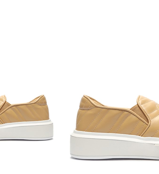 Tênis Slip On Couro Bege Tênis Slip On Couro Bege