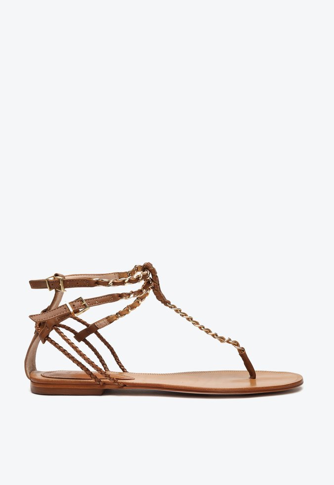 Sandália Rasteira Freshfull 60’s Braid Marrom
