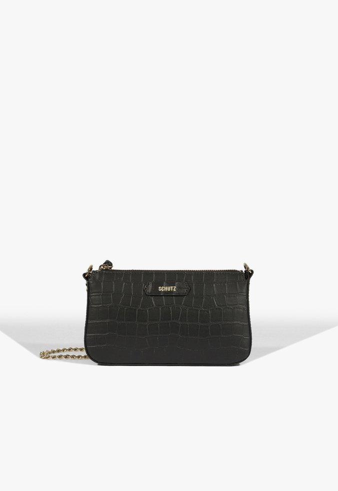 Bolsa Tiracolo Croco Preta