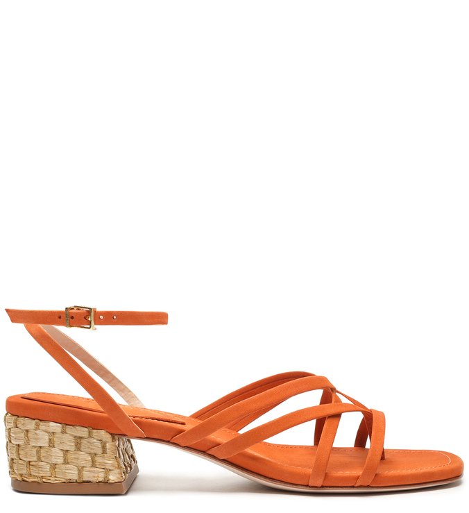 Sandália Mini Block Heel Ocre