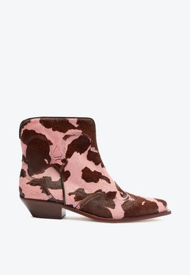 Bota Trendy Western Pelo Rosa e Marrom