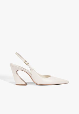 Scarpin Salto Bloco Couro Branco