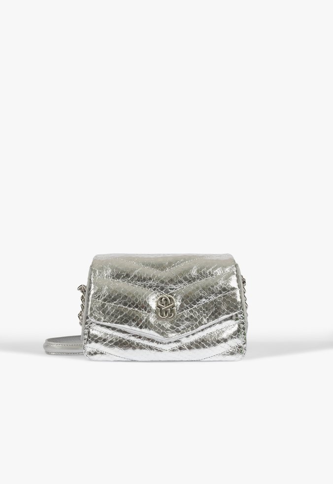 Bolsa Tiracolo Crossbody 4Grls Elara Party Pequena Couro Prata