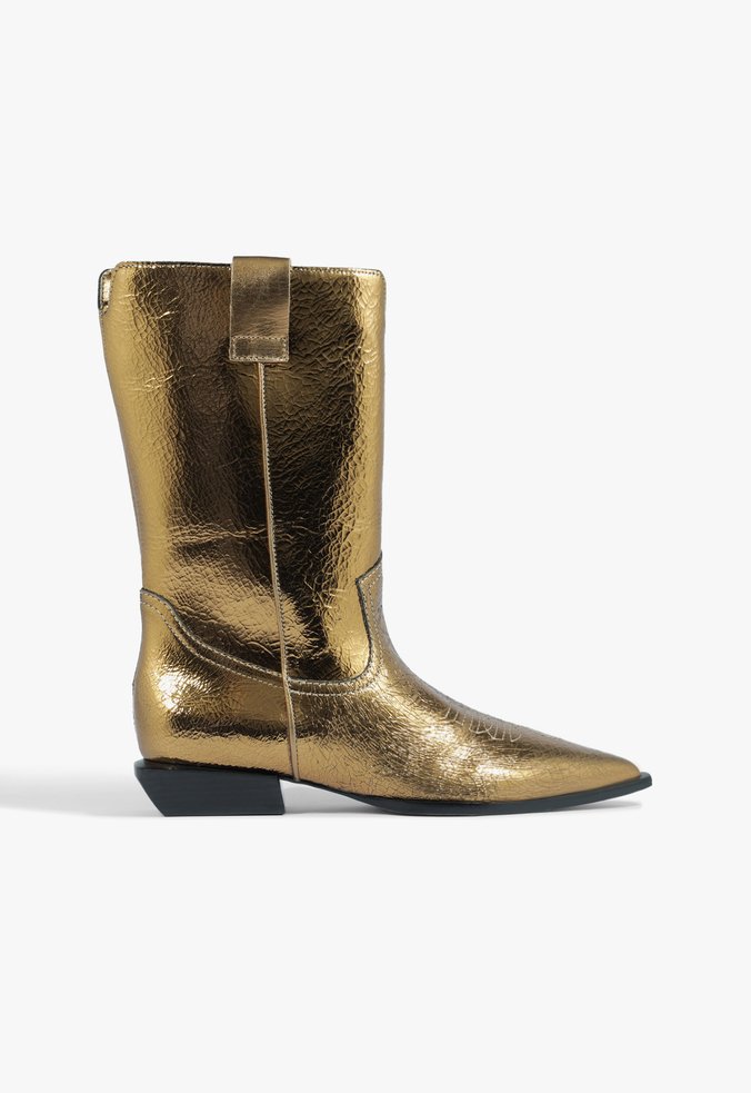 Bota Ashley Couro Dourada