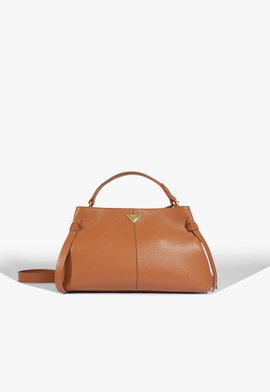 Bolsa Média Gilian Couro Marrom-Clara