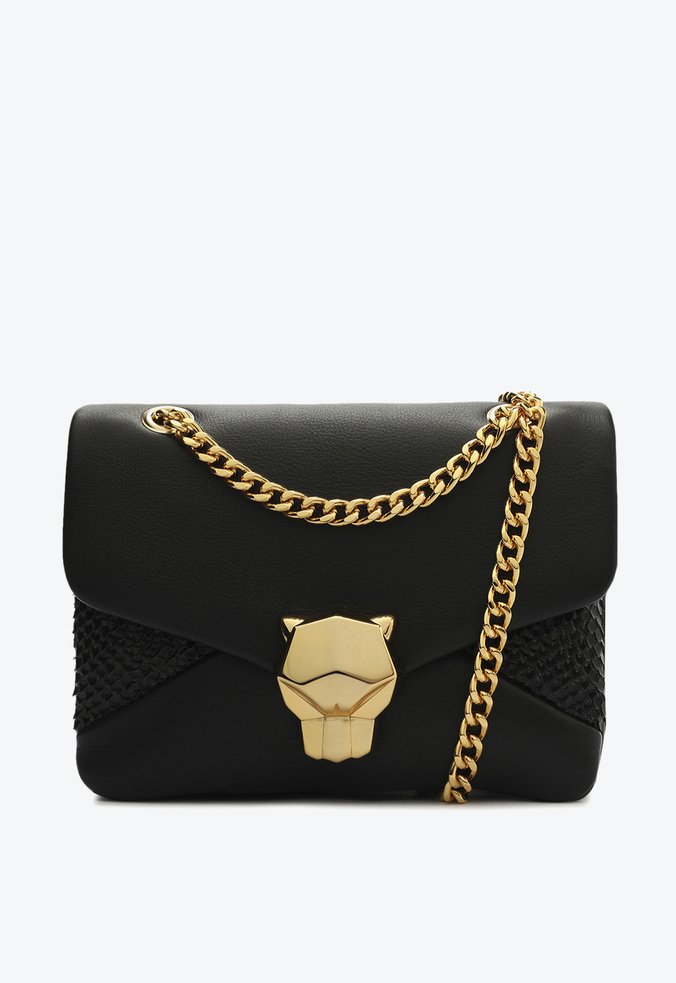 Bolsa Tiracolo Phanter Couro Preta