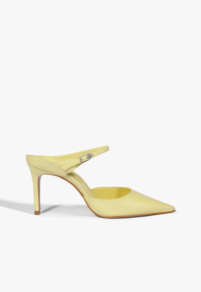 Mule Laura Couro Amarelo
