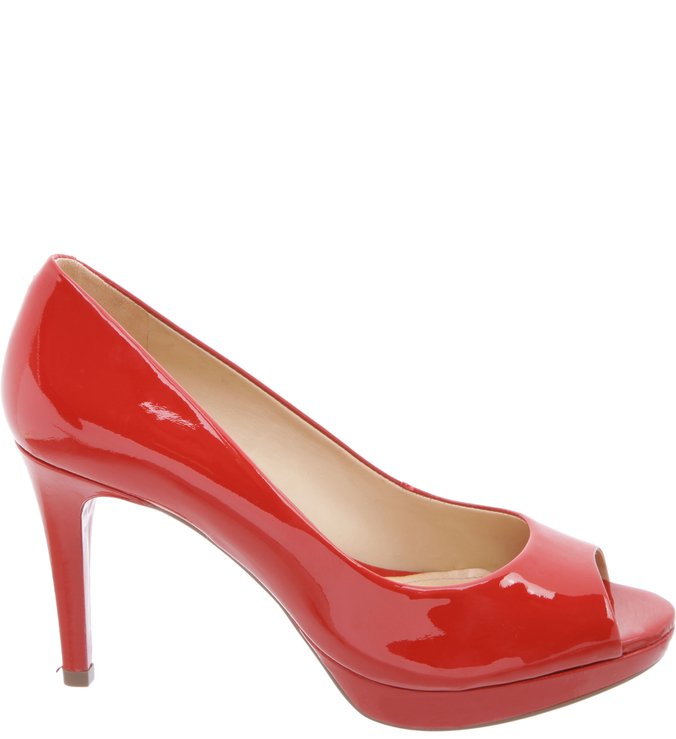Peep Toe Verniz Red