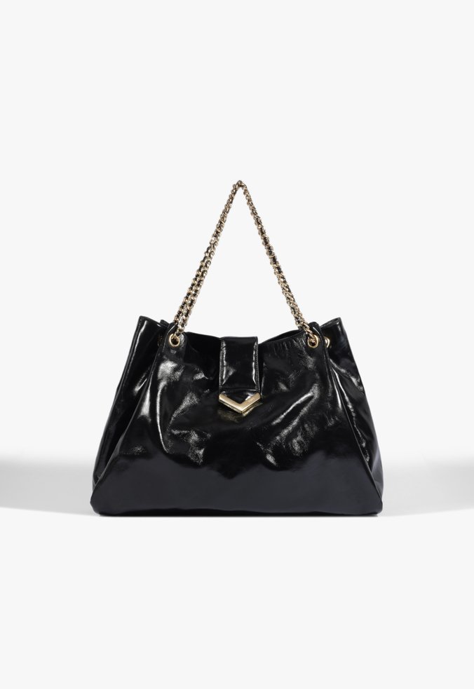 Bolsa Hobo Cloud Couro Preta