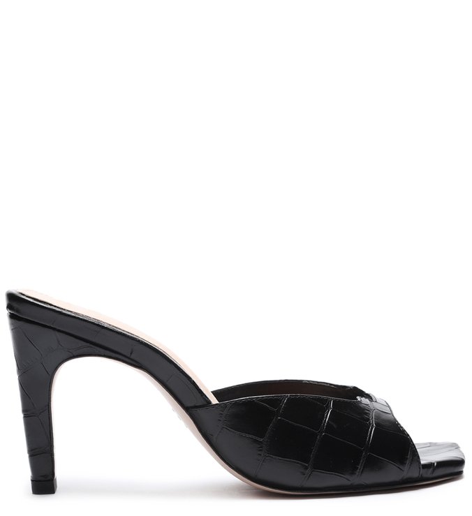 Schutz X Ginger Mule Geometric Croco Black Schutz X Ginger Mule Geometric Croco Black