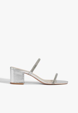 Sandália Mule Glam Prata