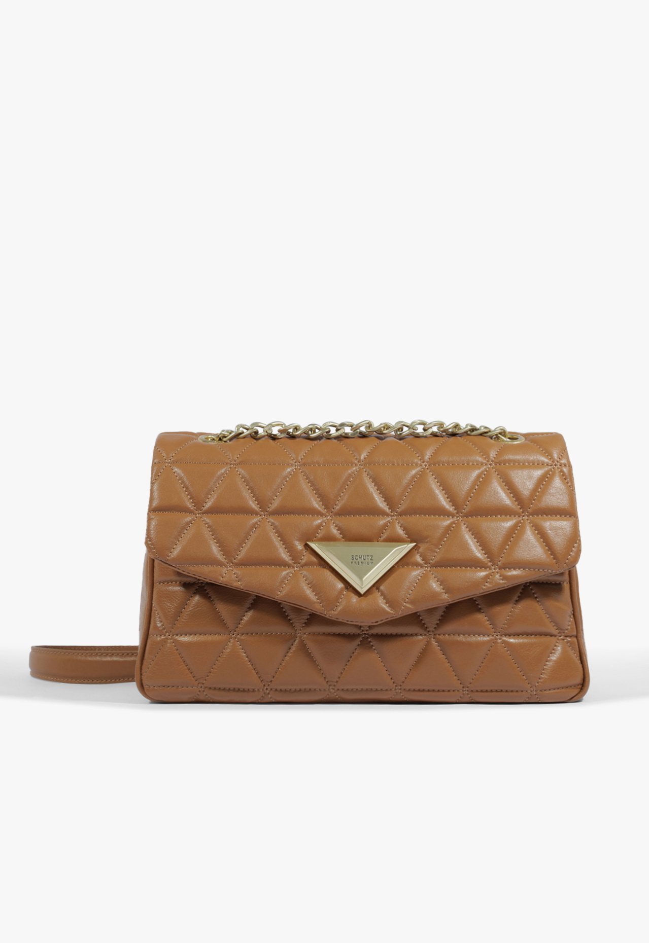 Bolsa Grande Tiracolo 944 Matelassê Couro Marrom | Schutz