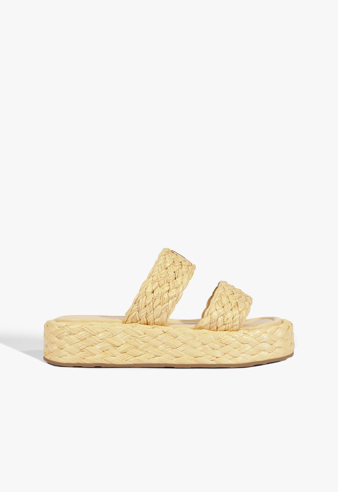 Sandália Papete Flatform Bege