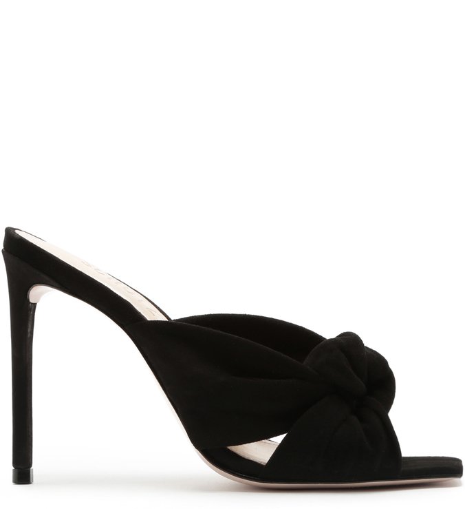 Sandália Mule Suede Knot Black Sandália Mule Suede Knot Black