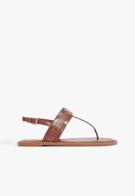 Rasteira Claire Flat Couro Marrom