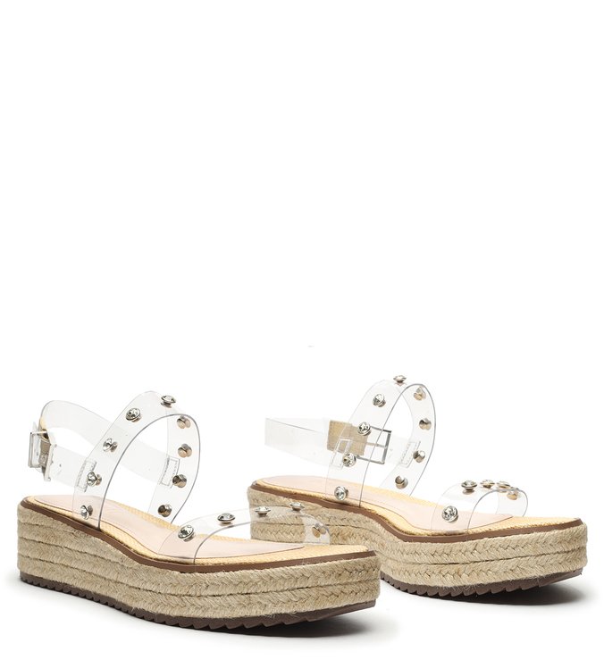 Sandália Flatform Vinil Studs Natural Sandália Flatform Vinil Studs Natural