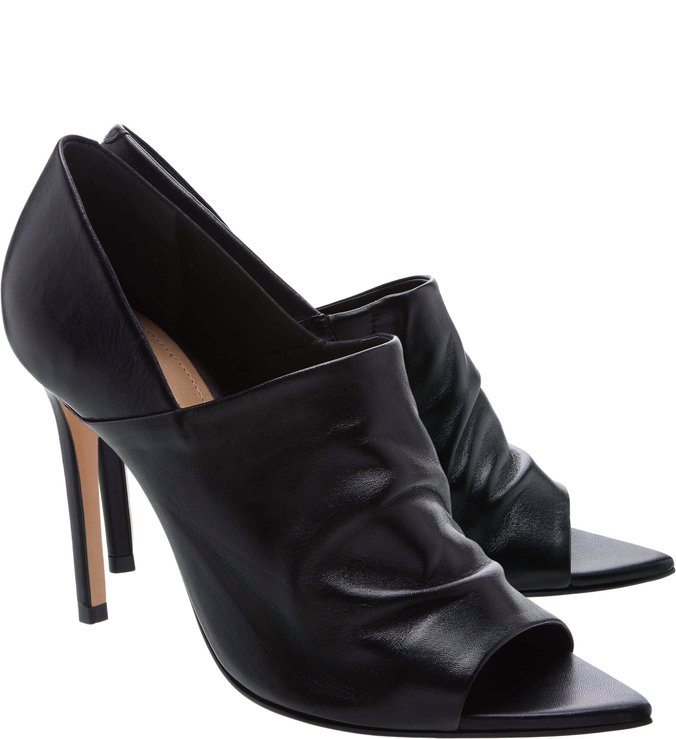 Open Ankle Boot Leather Black Open Ankle Boot Leather Black