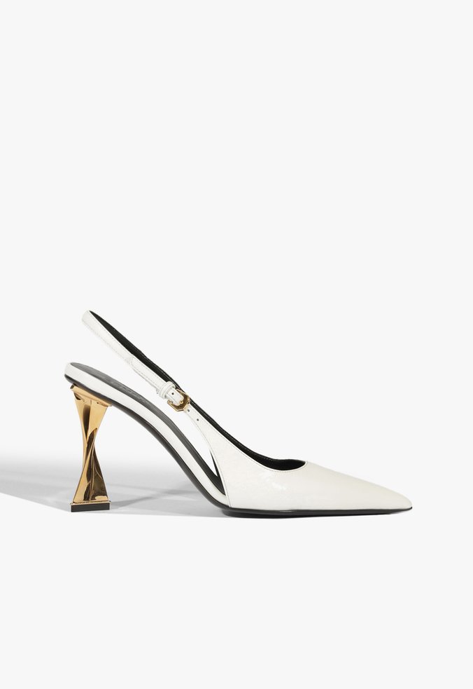 Slingback Elisha Pump Couro Branco