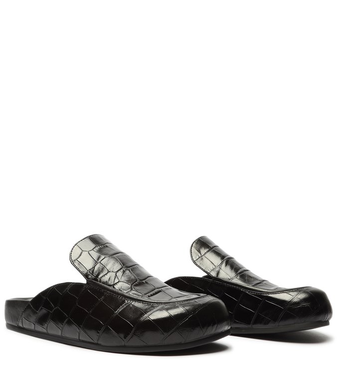 Mule Clog Claire Croco Preta Mule Clog Claire Croco Preta