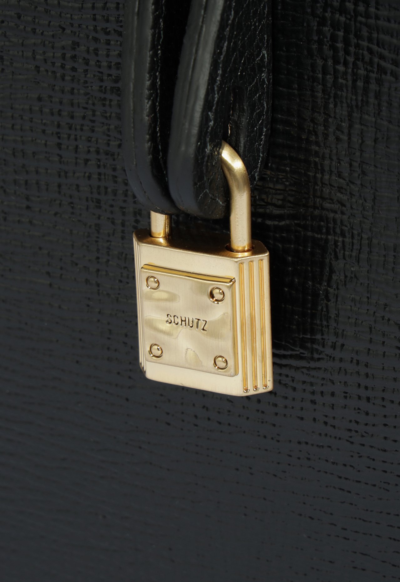 Bolsa Tote Média Couro Texturizado Preta | Schutz