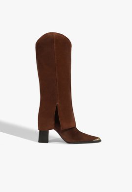 Bota Raffaela Up Cloak Camurça Marrom