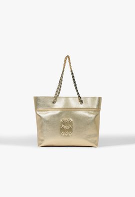 Bolsa Mini Shopping Belle Couro Dourada
