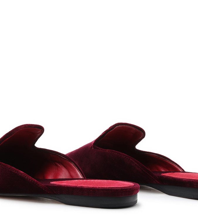 Homewear Flat Mule Sofi Velvet Wine Homewear Flat Mule Sofi Velvet Wine