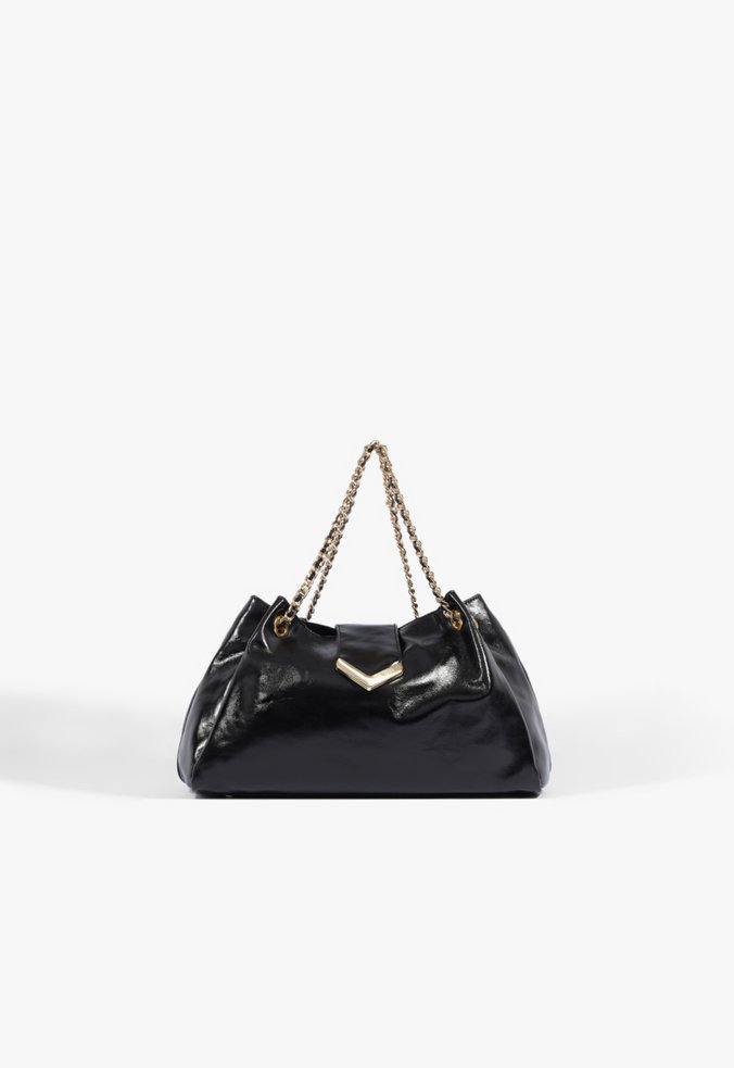 Bolsa Mini Hobo Cloud Couro Preta