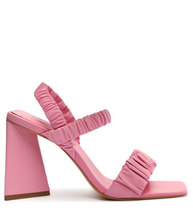 Sandália Salto Alto Lirah Elástico Rosa