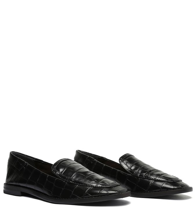 Sapato Mocassim Couro Croco Preto Sapato Mocassim Couro Croco Preto