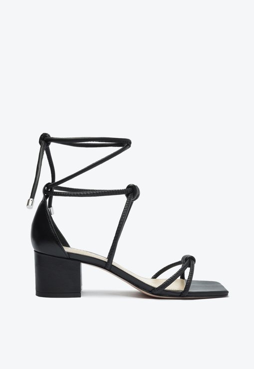 Sandália Lace Up Lela Mid Preta | Schutz