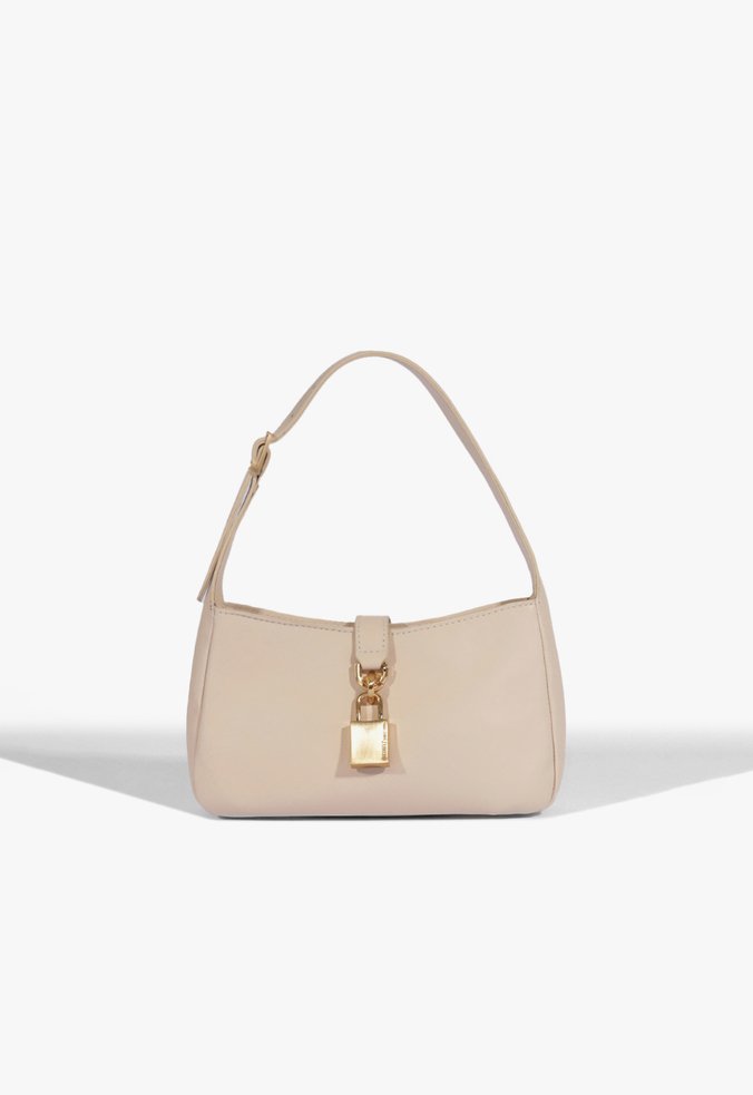 Bolsa Shoulder Couro Cadeado Off White