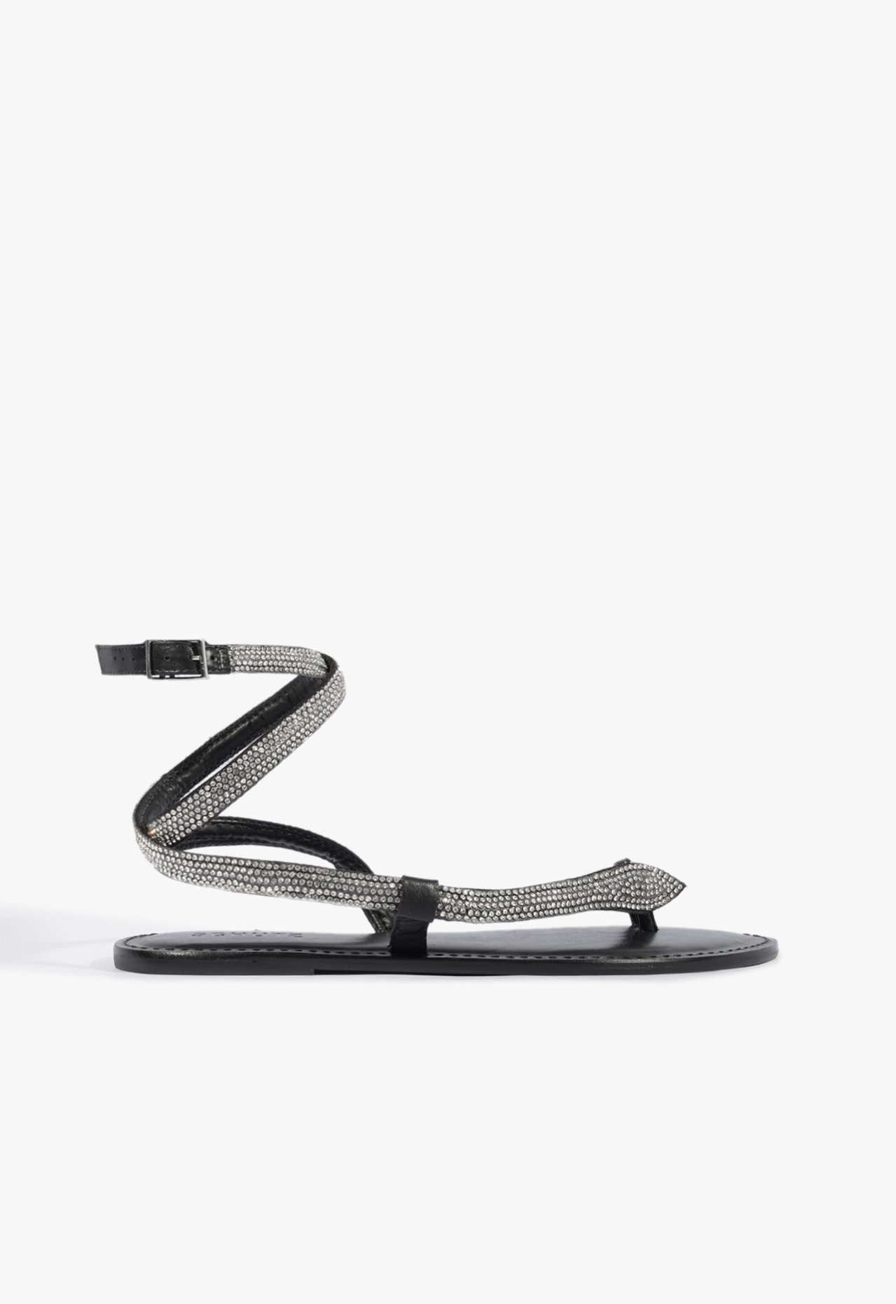 Sandália Rasteira Courtney Crystal Preta | Schutz