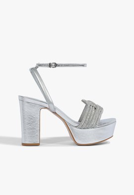 Sandália Plataforma Bosa Couro Prata