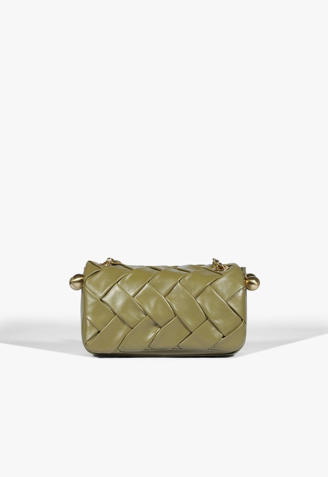 Bolsa Shoulder Weave Couro Verde