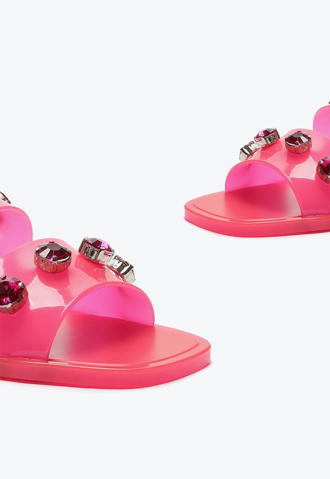 Sandália Rasteira Jellys Studs Rosa Sandália Rasteira Jellys Studs Rosa