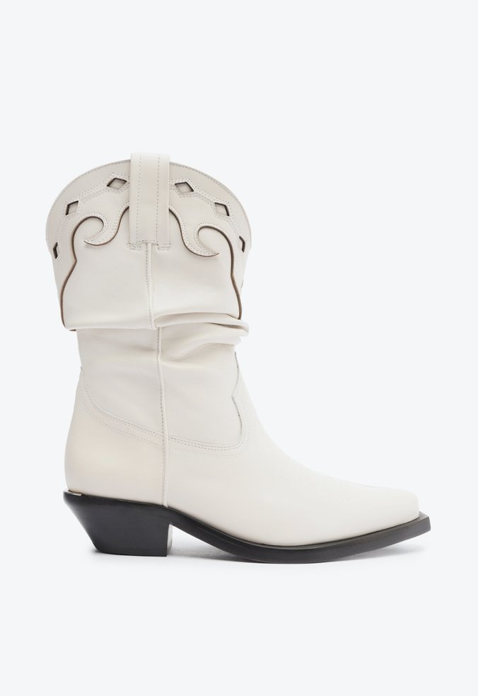 Bota Western Couro Branco