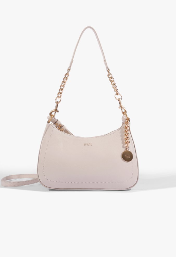 Bolsa Tiracolo Shoulder Elowen Média Couro Branca