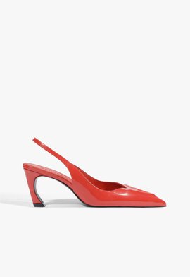 Scarpin Slingback Scarlet Couro Vermelho