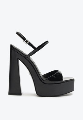 Sandália New Wedge Verniz Preta