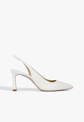 Scarpin Slingback Mid Heel White