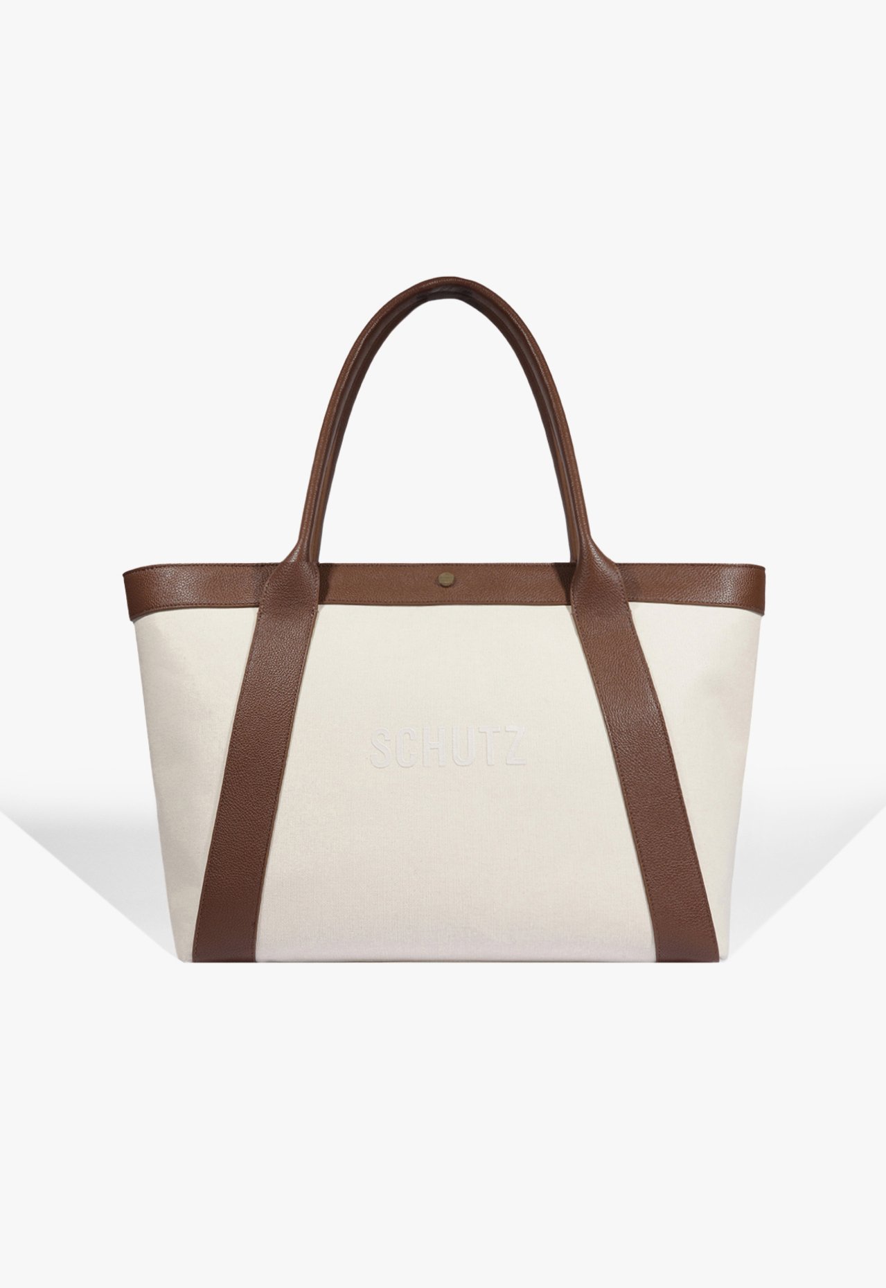 Bolsa Shopping Lona Couro Branca | Schutz